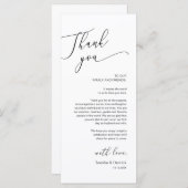 Romantische bruiloft plaats instelling dank u kaar programmakaart (Voorkant / Achterkant)