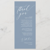 Romantische bruiloft plaats instelling dank u kaar programmakaart (Voorkant)
