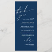 Romantische bruiloft plaats instelling dank u kaar programmakaart (Voorkant)