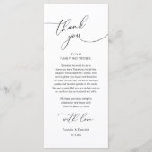 Romantische bruiloft plaats instelling dank u kaar programmakaart (Voorkant)