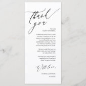 Romantische bruiloft plaats instelling dank u kaar programmakaart (Voorkant)