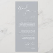 Romantische bruiloft plaats instelling dank u kaar programmakaart (Voorkant)