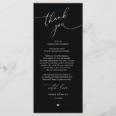 Romantische bruiloft plaats instelling dank u kaar programmakaart (Voorkant)