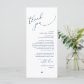 Romantische bruiloft plaats instelling dank u kaar programmakaart (Staand voorkant)