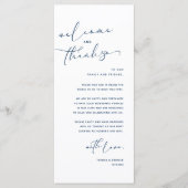 Romantische bruiloft plaats instelling dank u kaar programmakaart (Voorkant)