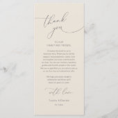 Romantische bruiloft plaats instelling dank u kaar programmakaart (Voorkant)