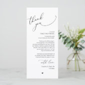 Romantische bruiloft plaats instelling dank u kaar programmakaart (Staand voorkant)