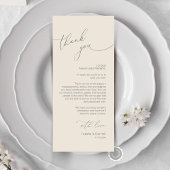 Romantische bruiloft plaats instelling dank u kaar programmakaart