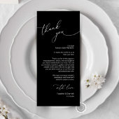 Romantische bruiloft plaats instelling dank u kaar programmakaart