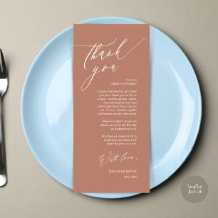 Romantische bruiloft plaats instelling dank u kaar programmakaart