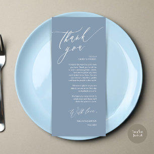 Romantische bruiloft plaats instelling dank u kaar programmakaart