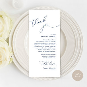 Romantische bruiloft plaats instelling dank u kaar programmakaart