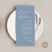 Romantische bruiloft plaats instelling dank u kaar programmakaart