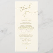 Romantische bruiloft plaats instelling dank u kaar programmakaart (Voorkant)
