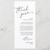 Romantische bruiloft plaats instelling dank u kaar programmakaart (Voorkant)