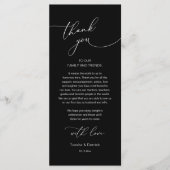 Romantische bruiloft plaats instelling dank u kaar programmakaart (Voorkant)