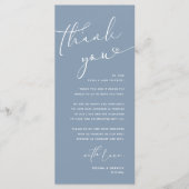 Romantische bruiloft plaats instelling dank u kaar programmakaart (Voorkant)