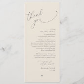 Romantische bruiloft plaats instelling dank u kaar programmakaart (Voorkant)