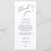 Romantische bruiloft plaats instelling dank u kaar programmakaart (Voorkant)