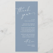Romantische bruiloft plaats instelling dank u kaar programmakaart (Voorkant)