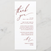 Romantische bruiloft plaats instelling dank u kaar programmakaart (Voorkant)