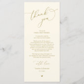Romantische bruiloft plaats instelling dank u kaar programmakaart (Voorkant)