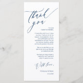 Romantische bruiloft plaats instelling dank u kaar programmakaart (Voorkant)