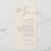Romantische bruiloft plaats instelling dank u kaar programmakaart (Voorkant)