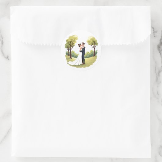 Romantische bruiloft Sticker (Tas)
