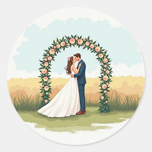 Romantische bruiloft Sticker (Voorkant)
