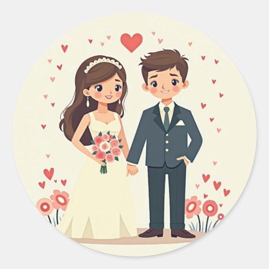 Romantische bruiloft Sticker (Voorkant)