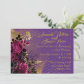 Romantische bruiloft uitnodiging (Staand voorkant)