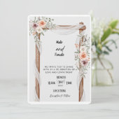 Romantische bruiloft uitnodiging (Staand voorkant)