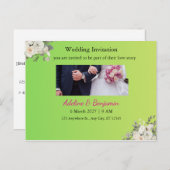 Romantische bruiloft uitnodiging Briefkaart – Eleg (Voorkant / Achterkant)