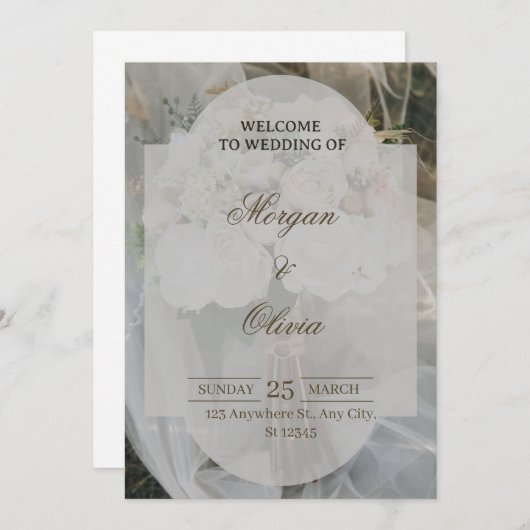 Romantische bruiloft uitnodiging Design (Voorkant / Achterkant)