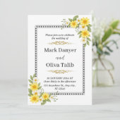 Romantische bruiloft uitnodiging |  sjabloon (Staand voorkant)