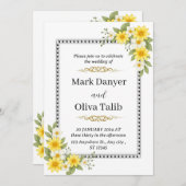 Romantische bruiloft uitnodiging |  sjabloon (Voorkant / Achterkant)