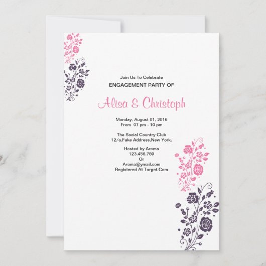 Romantische bruiloft Verloving Kaart (Voorkant)