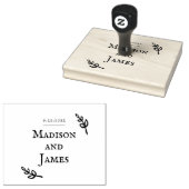 Romantische bruiloft zelfgemaakt rubberstempel (Gestempeld)