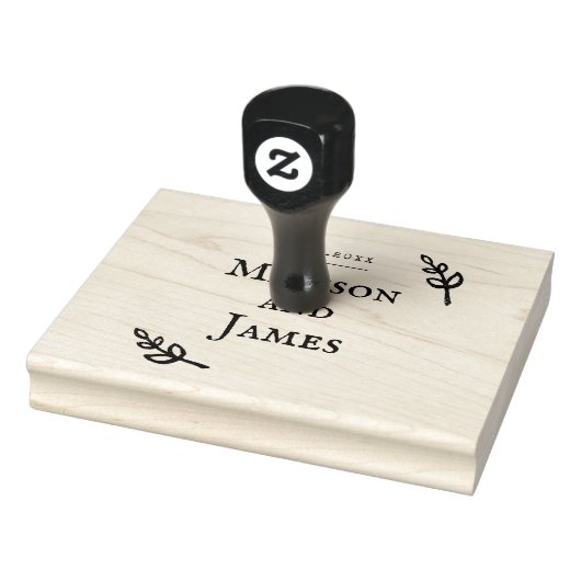 Romantische bruiloft zelfgemaakt rubberstempel (Stempel)