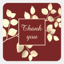 Romantische bruine gouden bladeren vierkante stick