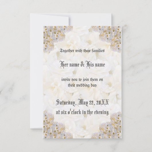 Romantische bruine rozen huwelijksuitnodiging (Voorkant)