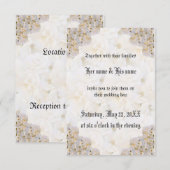 Romantische bruine rozen huwelijksuitnodiging (Voorkant / Achterkant)