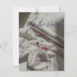 Romantische budget bruiloft save the date kaart