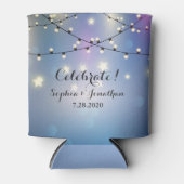 Romantische Buiten Trouw Twinkelende Sliert Lichtj Blikjeskoeler (Voorkant)