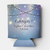 Romantische Buiten Trouw Twinkelende Sliert Lichtj Blikjeskoeler (Achterkant)