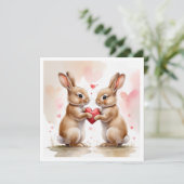 Romantische Bunny Kaart (Staand voorkant)