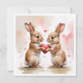 Romantische Bunny Kaart (Voorkant)