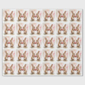 Romantische Bunny Kaart Cadeaupapier (Vlak)