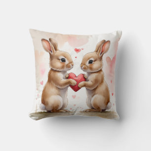 Romantische Bunny Kaart Kussen